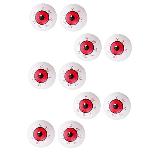 Healifty 10Stücke Halloween Augäpfel mit Blutunterlaufenen Augen Gruselige Dekoration für Horror Partys für Drinnen und Draußen Langlebig und Spukhäuser und Festivals von Healifty