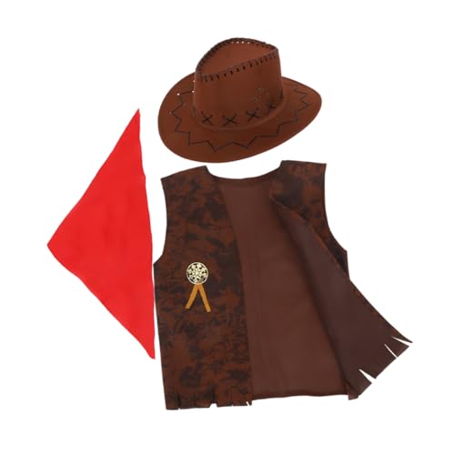Healifty 1Satz Cowboy Kostümset für Jungen Western Cosplay mit Hut Weste und Bandana Halloween Kostümpartys und Kreative Rollenspiele Healifty 1Satz Cowboy Kostümset für Jungen Western Cosplay mit Hut Weste und Bandana Halloween Kostümpartys und Kreative Rollenspiele von Healifty