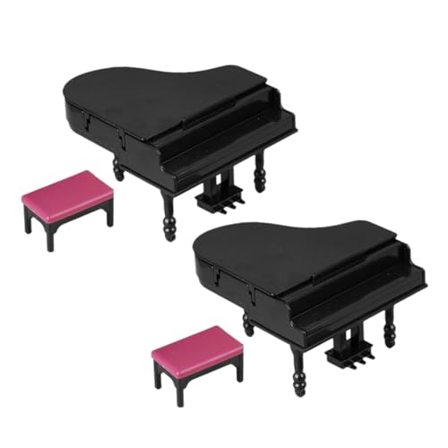 Healifty 2 Sätze Teiliges Klavier mit Bank für Puppenhaus und DIY Projekte Musikinstrument Dekoration für Zuhause und Besondere Anlässe von Healifty
