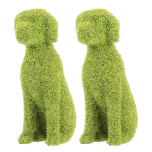 Healifty 2 Stück Flocktier für Garten Wetterfeste Detailreiche Hundefigur im Sitzen für Terrasse und Rasenverschönerung Kunstvolle Flockung für Stilvolle von Healifty