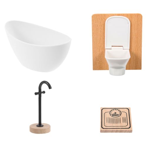 Healifty 4-Teiliges 1:12-Puppenhaus-Badezimmerdekor-Set Badewanne Bodenwasserhahn Mini-Waage Wc-Puppen-Miniatur-Badezimmermöbelzubehör Mini-Duschraumverzierungen Für Kinder Ab 3 Jahren Healifty 4-Teiliges 1:12-Puppenhaus-Badezimmerdekor-Set Badewanne Bodenwasserhahn Mini-Waage Wc-Puppen-Miniatur-Badezimmermöbelzubehör Mini-Duschraumverzierungen Für Kinder Ab 3 Jahren von Healifty