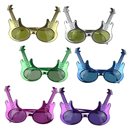 Healifty 6Stücke Gitarrenform Partybrillen Lustige Accessoires für Partys Kreative und Brillen für Maskerade Musikfestivals und Karneval Einzigartige Partybrille von Healifty