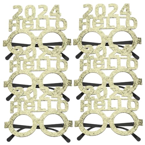 Healifty 6Stücke Neujahrsthema Brillen Lustige Partybrille für Fotorequisiten Leicht und Tragbar für Festlichkeiten und Partys von Healifty