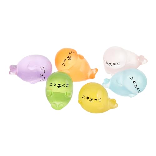 Healifty 6pcs Miniaturharz -dichtungsfiguren Für Mikrolandschaftsschmuck Miniatur -marinesiegel Für Gartenzubehör Winziges Siegelspielzeug Für Terrarium von Healifty