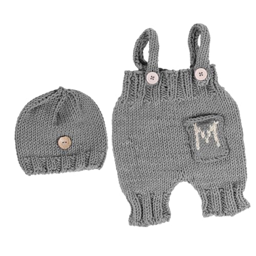 Healvian 1 Satz Babyhut Trägerhose Milchbaumwolle Handgefertigte Fotokleidung für Neugeborene Monate Requisiten für Unvergessliche Erinnerungen Ersten Healvian 1 Satz Babyhut Trägerhose Milchbaumwolle Handgefertigte Fotokleidung für Neugeborene Monate Requisiten für Unvergessliche Erinnerungen Ersten von Healvian
