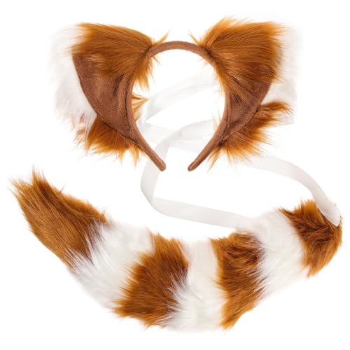 Healvian 1 Satz Fuchs-Anziehset Stirnbänder Pelztierkostüm Schlüssel Cosplay pelziges Stirnband pelziges Tierohr Fuchs Kostüm Stirnband Fuchs Kostüm Kopfbedeckung Plüsch Schokolade Healvian 1 Satz Fuchs-Anziehset Stirnbänder Pelztierkostüm Schlüssel Cosplay pelziges Stirnband pelziges Tierohr Fuchs Kostüm Stirnband Fuchs Kostüm Kopfbedeckung Plüsch Schokolade von Healvian