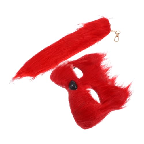 Healvian 1 Satz Fuchs Maske und Set Fluffiges Kostümzubehör für Halloween Cosplay und Partys Teiliges Set für Erwachsene Weiches und Bequemes Material für Festliche Veranstaltungen von Healvian
