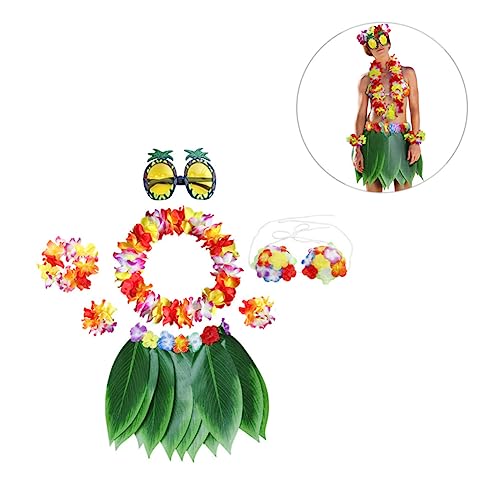 Healvian 1 Satz Hawaiianische Kleidung tropisches Kostüm Party Dekoration Geburtstag tropisches Rock blumenhaarkranz blumengirlande Hawaii Kostüm für Mädchen Hawaii-Outfit für Mädchen von Healvian