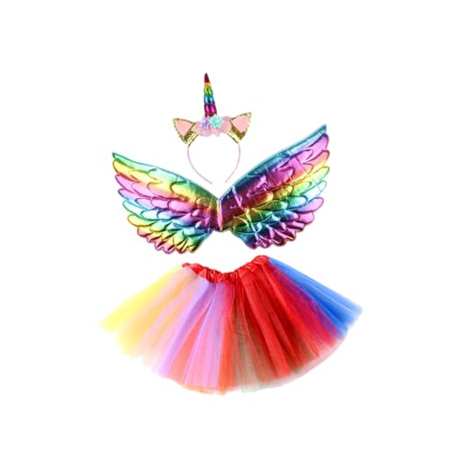 Healvian 1 Satz Regenbogen-flügel-set Cosplay-kleid Für Festival-cosplay-kostüme Mädchen, Das Kleid Durchführt Kurzes Kleid Aus Kostümset Für von Healvian