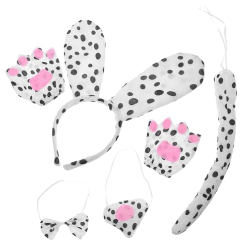 Healvian 1 Satz Spotted Hundestirnband -set Tierstirnband Party Dekoratives Stirnband Cosplay-stirnbänder Halloween-cosplay-zubehör Tierkostüm Party-kopfschmuck Hundekostüm-set Stoff von Healvian