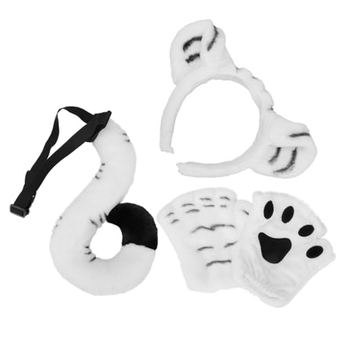 Healvian 1 Satz Tiger - Tigerkostüme für Ohr Halloween Tigerpfote Kostüm Stirnband Zubehör Tiger-Accessoire Tiger-Cosplay-Requisiten Stoff Weiß Healvian 1 Satz Tiger - Tigerkostüme für Ohr Halloween Tigerpfote Kostüm Stirnband Zubehör Tiger-Accessoire Tiger-Cosplay-Requisiten Stoff Weiß von Healvian