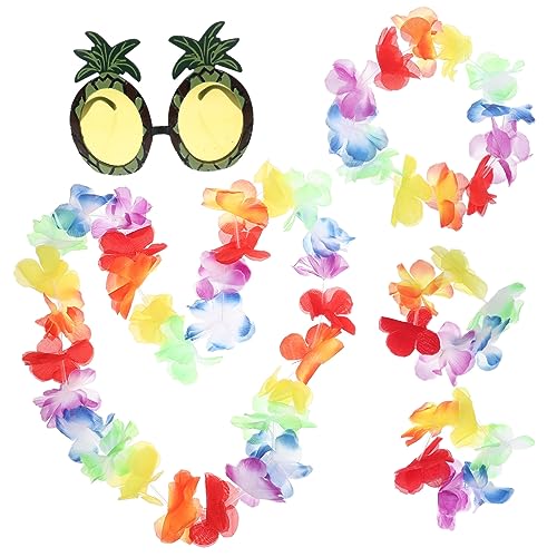 Healvian 1 Set Girlande Ananas Brille Damen Schild Outdoor Blumen Lilien Party Für Erwachsene Luau Up Tropisches Zubehör Hawaii Stil Sonnenbrille Hawaii Stirnband von Healvian