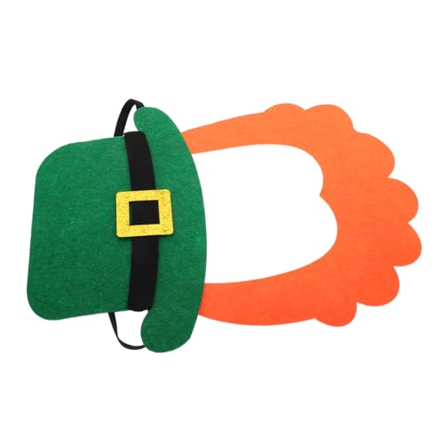 Healvian 1 Set Lustige Aufkleber Mit Falschem Schnurrbart Hat Falsche Bärte Selbstklebende Schnurrbart Aufkleber Zum St Patricks Day Zylinder Partygeschenke Zum St Patricks Day Filz von Healvian