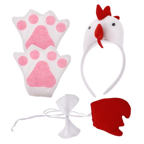 Healvian 1 Set Tierkopfbedeckung Hühner Stirnband Hühner Outfit Hühner Verkleidung Hühnerkostüm Hühnerkostüm Zubehör Tierkostüm Hühnerkostüm Erwachsenen Stoff von Healvian