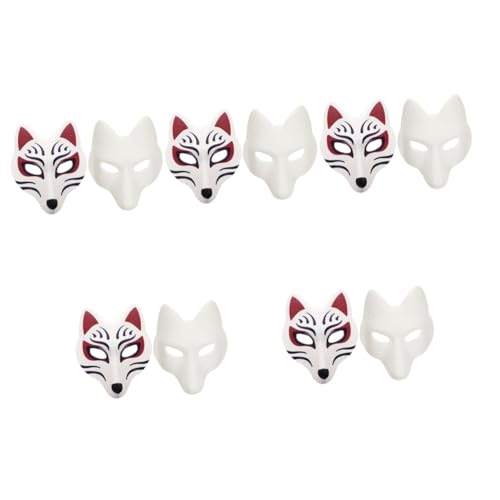 Healvian 10 Stück Diy Fuchsmaske für Halloween und Partys Unvollendete Tiermaske Selbstgestalten Kreative Maskerade Requisiten für Jugendliche und Erwachsene von Healvian