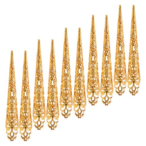 Healvian 10 Stück Halloween-faltennagelabdeckungen, Lange Aufdrücknägel für Rollenspiele, Cosplay, Goldene Maskerade-requisiten Healvian 10 Stück Halloween-faltennagelabdeckungen, Lange Aufdrücknägel für Rollenspiele, Cosplay, Goldene Maskerade-requisiten von Healvian