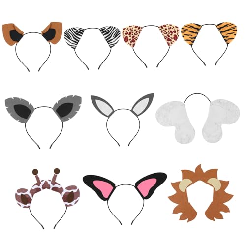 Healvian 10 Stück Teiliges Tierohren Stirnband Einzigartige Kostüm Haaraccessoires für Partys Karneval und Festivals Tier Themen Haarschmuck für Erwachsene Healvian 10 Stück Teiliges Tierohren Stirnband Einzigartige Kostüm Haaraccessoires für Partys Karneval und Festivals Tier Themen Haarschmuck für Erwachsene von Healvian