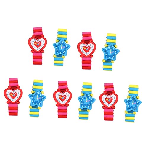 Healvian 10Stücke Teiliges Holzspielzeug Armbanduhr für Umweltfreundliches Lustiges Lernspielzeug Bunten Farben Junge Mädchen Beziehung für Schulanfangsgeschenke von Healvian