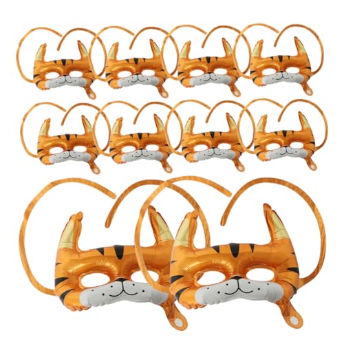 Healvian 10Stücke Tiger Maskenballons Aluminiumfolie Süße Tiermaskenballons Für Partys Geburtstagsfeiern Festliche Dekorationen von Healvian