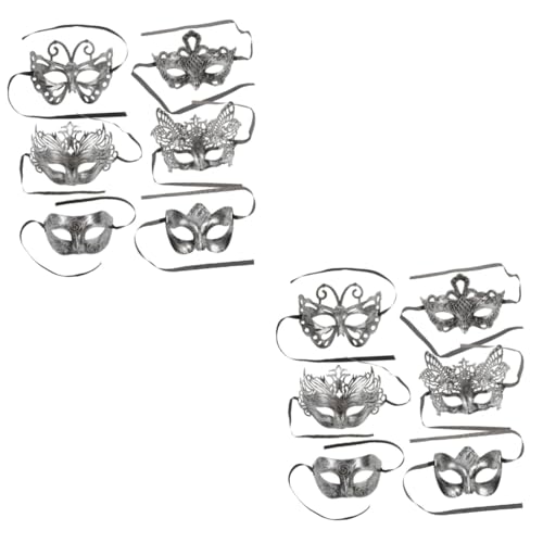 Healvian 12 Stck. Silberne Masquerade Masken Herren Vintage Halbgesichts Maskenball Masken für Karneval Halloween Kostüm Party Cosplay Healvian 12 Stck. Silberne Masquerade Masken Herren Vintage Halbgesichts Maskenball Masken für Karneval Halloween Kostüm Party Cosplay von Healvian