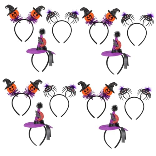 Healvian 12 Stück Halloween Haarreif Leichte Bequeme Kopfbedeckungen mit Spinnen Kürbissen und Hexenhut für und Mädchen für Halloween und Kostümpartys Healvian 12 Stück Halloween Haarreif Leichte Bequeme Kopfbedeckungen mit Spinnen Kürbissen und Hexenhut für und Mädchen für Halloween und Kostümpartys von Healvian