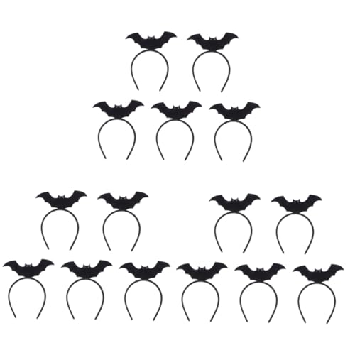 Healvian 15 Stck. Leuchtender Fledermauskopf -hoop Haarzubehör Fledermausohren Stirnband Fledermaus -stirnband Halloween-fledermaus Kopfschmuck Für Halloween Party-haare Schwarz von Healvian