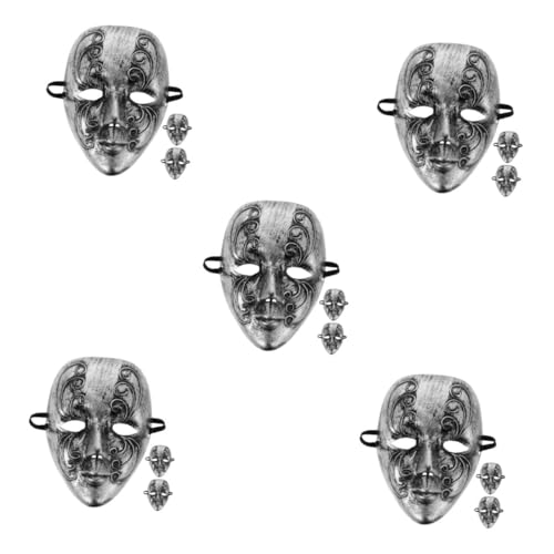 Healvian 15 Stck. Teiliges Vintage Venezianische Maske Herren Silber Handgefertigt mit Kunstvollen Details Geeignet für Maskenball Halloween Party Karneval und Festliche von Healvian