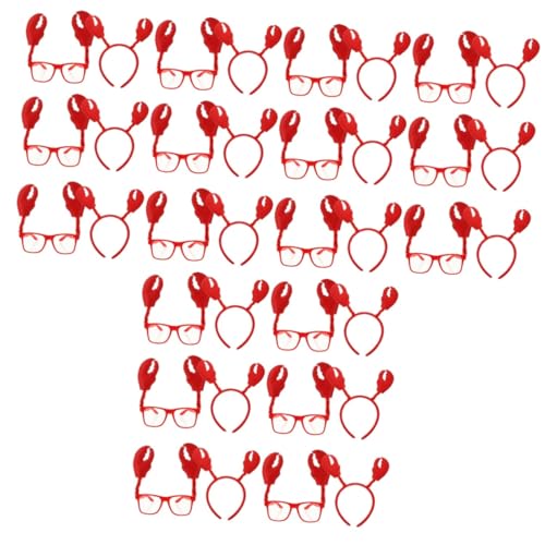 Healvian 18 Sets Krabbenaugen Linsen Reifen Kostümbänder Krabben Party Dekorationen Krabben Krappen Sonnenbrillen Palm Pals Krabbenbrillen Krabben Kostüm Stirnband Halloween von Healvian