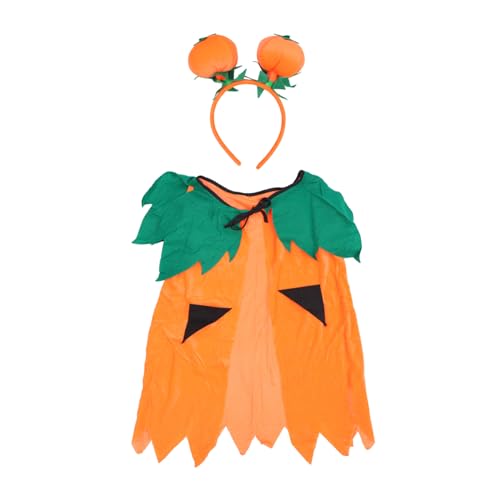 Healvian 1Satz Cosplay Für Teile Halloween Umhang Haarband Orange Halloween Feiern Leichtes Material Kreatives Design Angenehmer Tragekomfort von Healvian