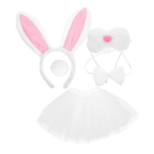 Healvian 1Satz Kaninchen Kostümset mit Stirnband Tutu Rock Tierkostüm Requisiten für Cosplay Fotografie Festlichkeiten Leicht von Healvian