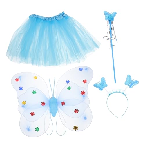 Healvian 1Satz Kostüm für Teiliges Feenkostüm mit Schmetterlingsflügeln Tutu Rock Feenstab Haarband Weihnachtsgeschenk für Partys Bühnenaufführungen Healvian 1Satz Kostüm für Teiliges Feenkostüm mit Schmetterlingsflügeln Tutu Rock Feenstab Haarband Weihnachtsgeschenk für Partys Bühnenaufführungen von Healvian