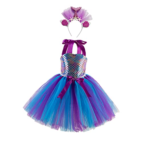 Healvian 1Satz Partykleid Netzstoff Ärmelloses Tüllkleid Für Blumenmädchen Für Hochzeiten Geburtstagsfeiern Besondere Anlässe Jahre Mit Passendem Zubehör von Healvian