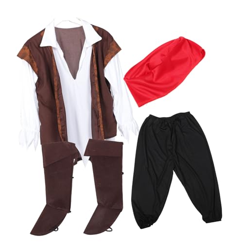Healvian 1Satz Piratenkostüm für Herren Halloween Kostüm mit Requisiten für Cosplay Rollenspiele Hochwertige Stoffmaterialien Leicht Langlebig für Partys Healvian 1Satz Piratenkostüm für Herren Halloween Kostüm mit Requisiten für Cosplay Rollenspiele Hochwertige Stoffmaterialien Leicht Langlebig für Partys von Healvian