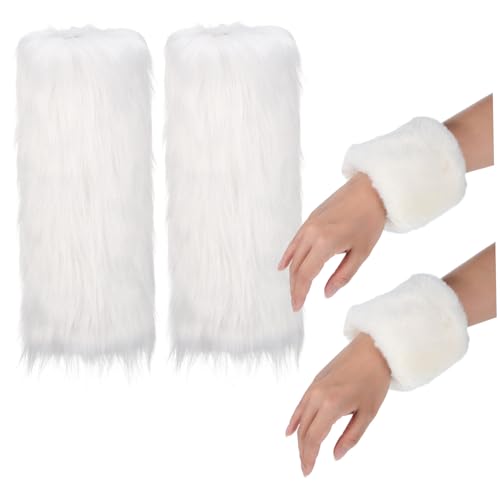 Healvian 1Satz Plüsch Beinwärmer Handgelenkstulpen für Damen Flauschige Winteraccessoires Cosplay Zubehör für Weihnachten Besondere Anlässe Healvian 1Satz Plüsch Beinwärmer Handgelenkstulpen für Damen Flauschige Winteraccessoires Cosplay Zubehör für Weihnachten Besondere Anlässe von Healvian