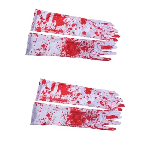 Healvian 2 Paare Bluthandschuhe Kostüm Männer Halloween beängstigend LED Handschuhe für die Dekoration Horror-Handschuhe Cosplay rot Healvian 2 Paare Bluthandschuhe Kostüm Männer Halloween beängstigend LED Handschuhe für die Dekoration Horror-Handschuhe Cosplay rot von Healvian
