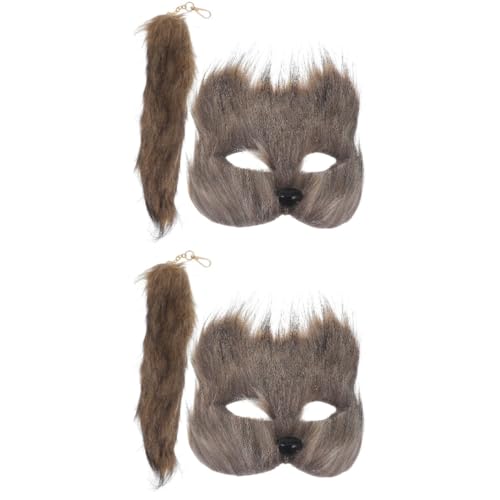 Healvian 2 Sätze Fuchs Cosplay Set mit Maske und für Halloween Tiermasken Zubehör für Kostümpartys Wiederverwendbar und Einzigartige Accessoires für Unvergessliche Erlebnisse von Healvian