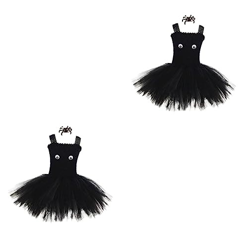 Healvian 2 Sätze Halloween Mädchen Tutu Kleid mit Spinnen Haarclip Ärmelloses Cosplay Kostümset für Atmungsaktives Hautfreundliches Material für Party Karneval Geburtstag und Halloween Healvian 2 Sätze Halloween Mädchen Tutu Kleid mit Spinnen Haarclip Ärmelloses Cosplay Kostümset für Atmungsaktives Hautfreundliches Material für Party Karneval Geburtstag und Halloween von Healvian