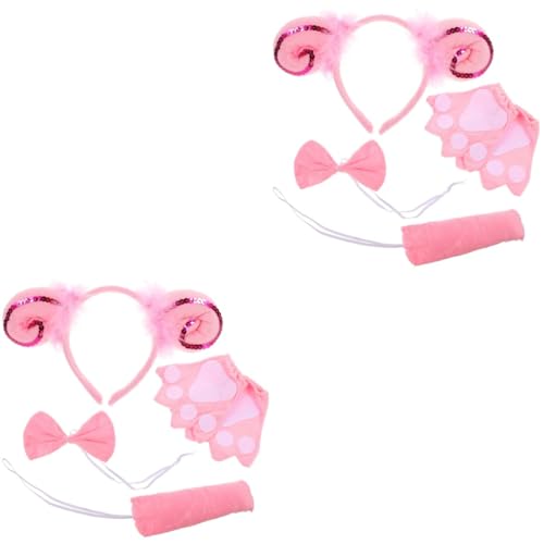 Healvian 2 Sätze Tierkostüm Set für Teiliges Schaf Ohr Stirnband Handschuhe und Fliege für Halloween Karneval und Kostümpartys Rosa mit Glitzer für Kreative Rollenspiele und Festliche Healvian 2 Sätze Tierkostüm Set für Teiliges Schaf Ohr Stirnband Handschuhe und Fliege für Halloween Karneval und Kostümpartys Rosa mit Glitzer für Kreative Rollenspiele und Festliche von Healvian