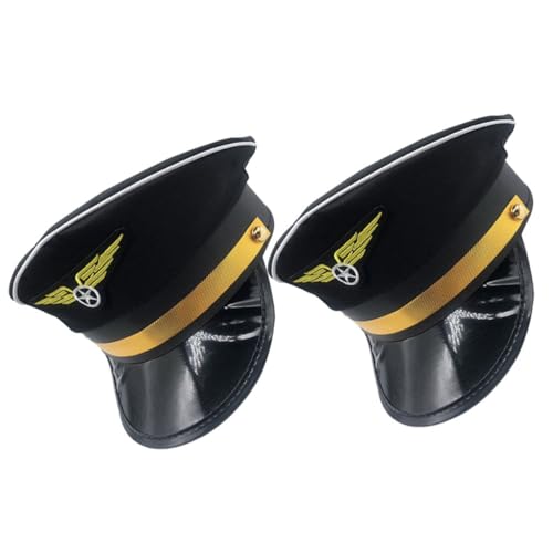Healvian 2 Stck Pilotenmütze Verstellbare Fliegermütze für Halloween und Cosplay Komfortable Kostümaccessoires für Jungen und Mädchen von Healvian