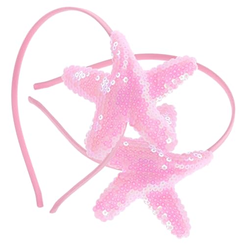 Healvian 2 Stck Seestern Haarband mit Pailletten Glitzer Haarreif für Kleinkinder Süßes Meeres Tier Stirnband für Mädchen für Strand und Geburtstagsfeiern von Healvian