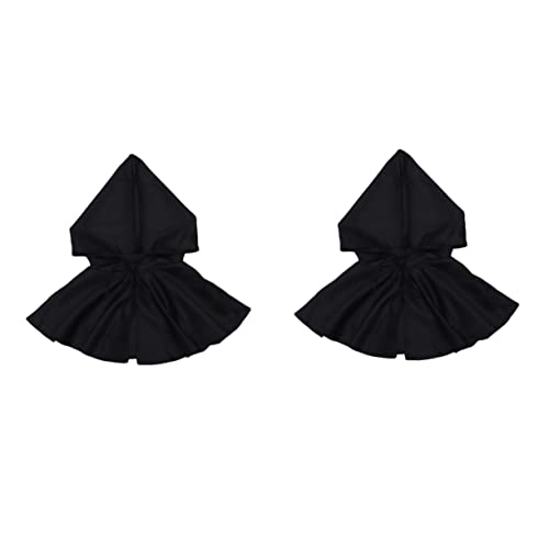 Healvian 2 Stck. Halloween Umhang mit Kapuze Unisex Cosplay Cape Schwarz Mittelalterlicher Stil für Erwachsene Halloween Kostüm Party Bühnenauftritt von Healvian