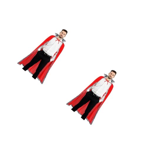 Healvian 2 Stck. Roter Königsumhang Cosplay Kostüm Umhang Halloween Party Cape für Erwachsene mit Hochwertiger Verarbeitung und Mystischer Ausstrahlung von Healvian