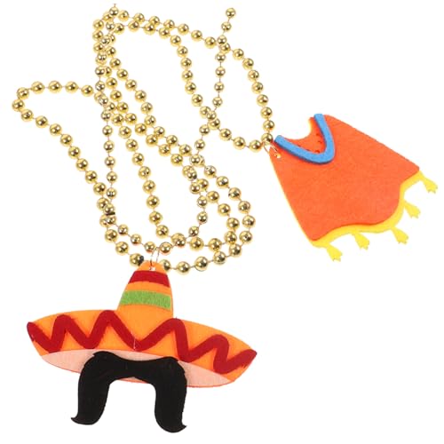 Healvian 2 Stück Cape-Hut-Halskette Partyzubehör Perlen lustiges Fest Themenpartykette Halsketten- für Karneval Mexikanische Cartoon-Halskette Modekette Filzstoff Healvian 2 Stück Cape-Hut-Halskette Partyzubehör Perlen lustiges Fest Themenpartykette Halsketten- für Karneval Mexikanische Cartoon-Halskette Modekette Filzstoff von Healvian