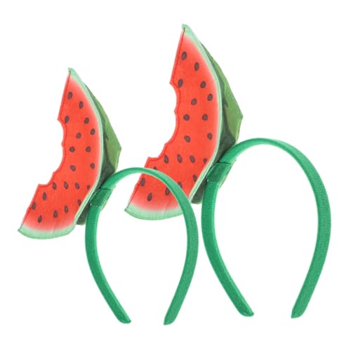 Healvian 2 Stück Dreidimensionales Wassermelonenkopf Haarband Süßes Zubehör Für Kleine Weiche Schlanke Verrückte Stirnbänder Karneval Foto Requisite Obst Haarband von Healvian