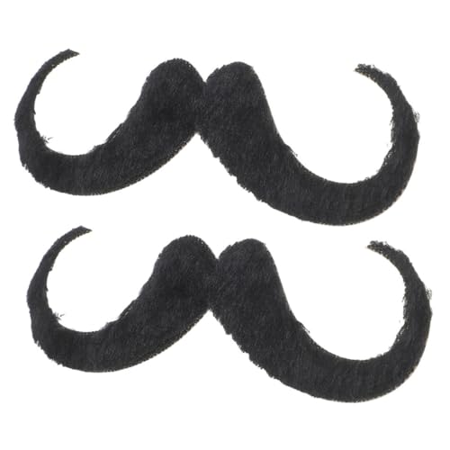 Healvian 2 Stück Falscher Bart Halloween Bart Kleben Sie Falsche Schnurrbärte Auf Schnurrbart-Party Halloween-Schnurrbart-Aufkleber Bart Und Schnurrbart Für Kostüm Stoff Black von Healvian