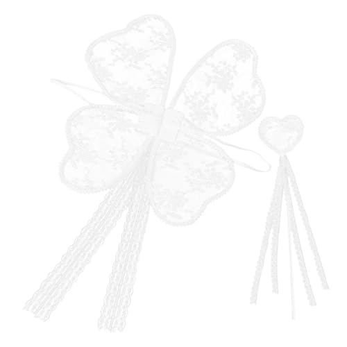 Healvian Spitzenflügel-feenstab-set Und Zubehör Für Jungen Und Mädchen Realistische Feenflügel Handgehalten Für Bühnenauftritte Kostümpartys von Healvian