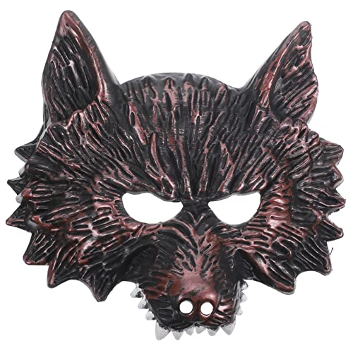 Healvian 2 Stück Gruselige Wolf Kopf Maske mit Langen Zähnen Rote Dekorative Karnevalsmaske für Halloween Kostüm Cosplay Party Zubehör von Healvian