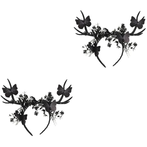 Healvian 2 Stück Halloween Antler Haarreif für Damen Gothic Headdress mit Großen Geweihen für Kostümparty und Cosplay Stylisches Accessoire für Dunkle Themenveranstaltungen Healvian 2 Stück Halloween Antler Haarreif für Damen Gothic Headdress mit Großen Geweihen für Kostümparty und Cosplay Stylisches Accessoire für Dunkle Themenveranstaltungen von Healvian