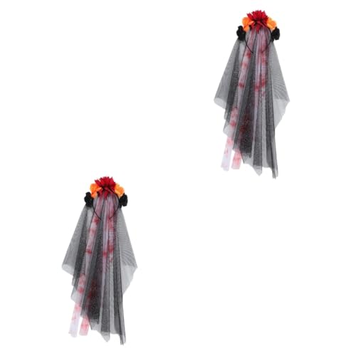 Healvian 2 Stück Halloween Blumen Haarreif mit Schleier Dunkle Blüten Kopfschmuck für Kostümparty für Halloween Karneval und Tägliche Haarschmuck Dekoration Healvian 2 Stück Halloween Blumen Haarreif mit Schleier Dunkle Blüten Kopfschmuck für Kostümparty für Halloween Karneval und Tägliche Haarschmuck Dekoration von Healvian