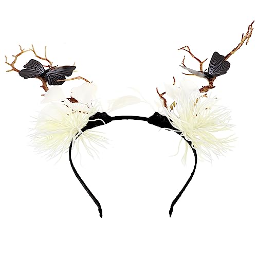Healvian 2 Stück Halloween Haarreif Zweig Design mit Schwarzem Schmetterling Langlebiges Party Haarband für Damen Mädchen Komfortabel und Stabil für Karneval Kostüm und Festtagsfeiern von Healvian